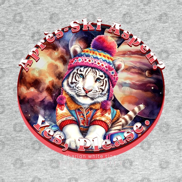Apres-Ski Aspen Galactic Beanie White Tiger 64T by catsloveart